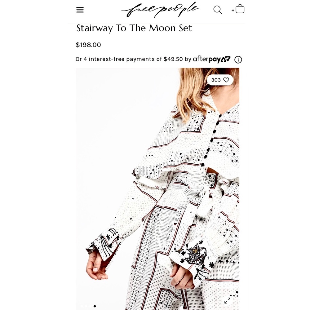 FREE PEOPLE 2pc Stairway To The Moon Set Outfit M - Picture 7 of 12